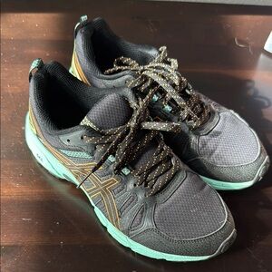 Black and Teal ASICS